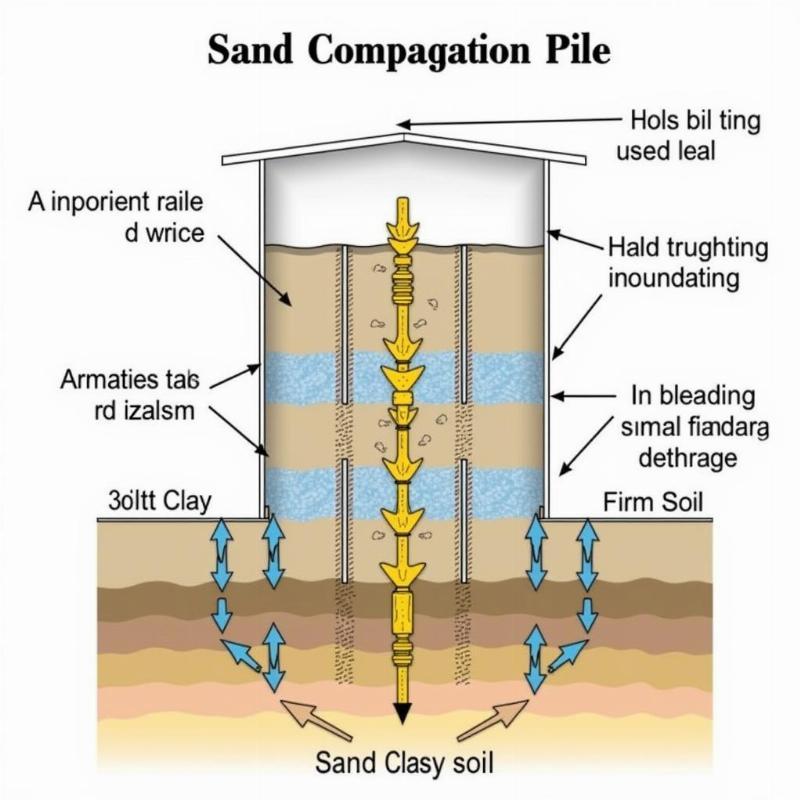 gia cố nền đất cát bằng cọc cát hiệu quả